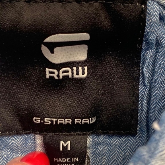 💋NWT G-STAR Raw Denim Utility Snap Organic Cotton Romper - Picture 14 of 15